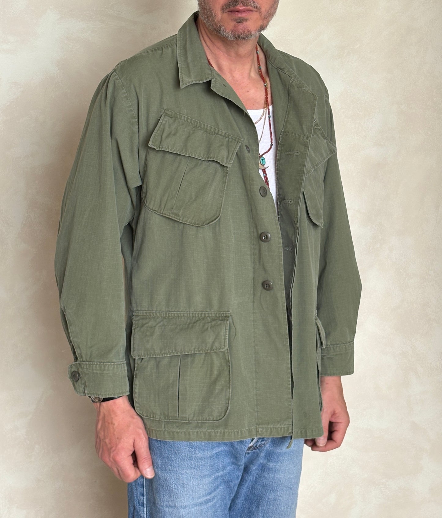 Med Reg. Authentic Third Pattern 1968 US Army Vintage Vietnam jungle jacket.