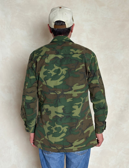 Small Reg. Authentic Third Pattern 1968 ERDL Camouflage Jungle Jacket | Vietnam War Era