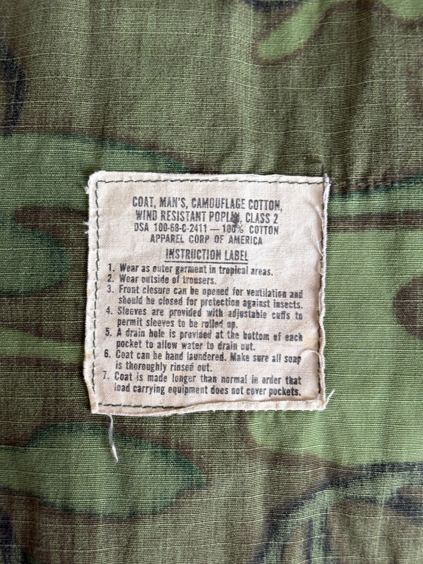 Small Reg. Authentic Third Pattern 1968 ERDL Camouflage Jungle Jacket | Vietnam War Era