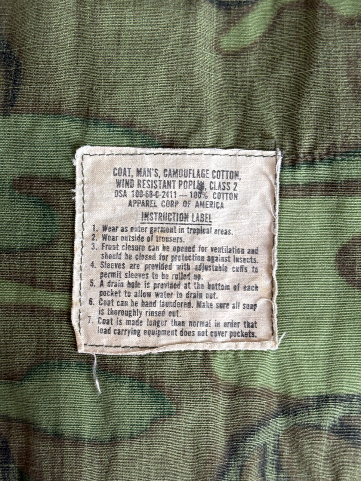 Small Reg. Authentic Third Pattern 1968 ERDL Camouflage Jungle Jacket | Vietnam War Era-AJ357 Studio