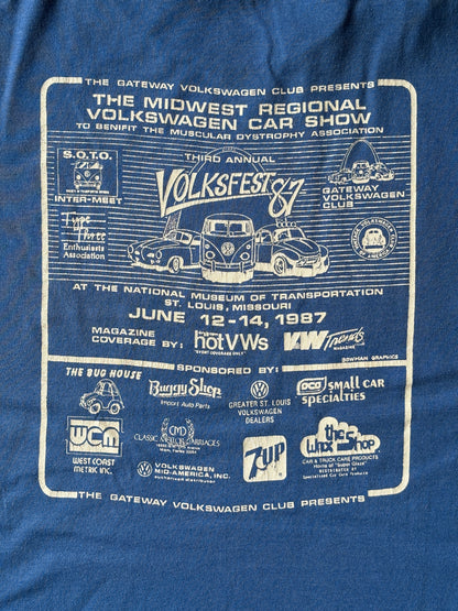 Volkswagen 1987 Car Show Tee – Authentic USA Vintage – Large- t shirt-AJ357 Studio