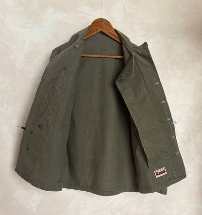 Med/L .Vintage WW2 US Army 2nd Pattern HBT 13 Stars Button Combat Shirt/Jacket