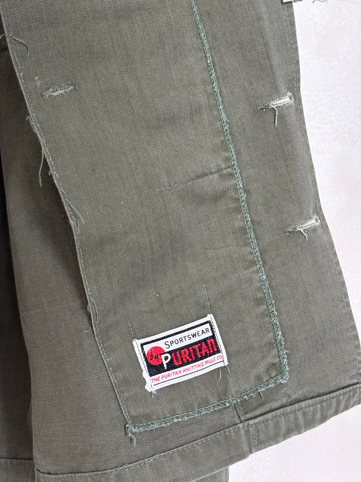 Med/L .Vintage WW2 US Army 2nd Pattern HBT 13 Stars Button Combat Shirt/Jacket