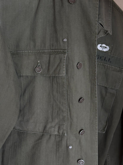 Med/L .Vintage WW2 US Army 2nd Pattern HBT 13 Stars Button Combat Shirt/Jacket