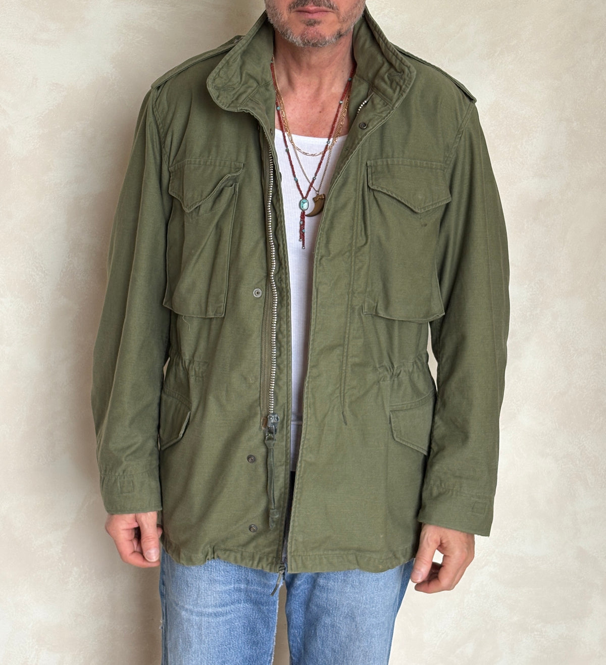 Size Med Reg. Authentic 1970 M-65 US Army Field Jacket | OG-107 Military Issue-AJ357 Studio