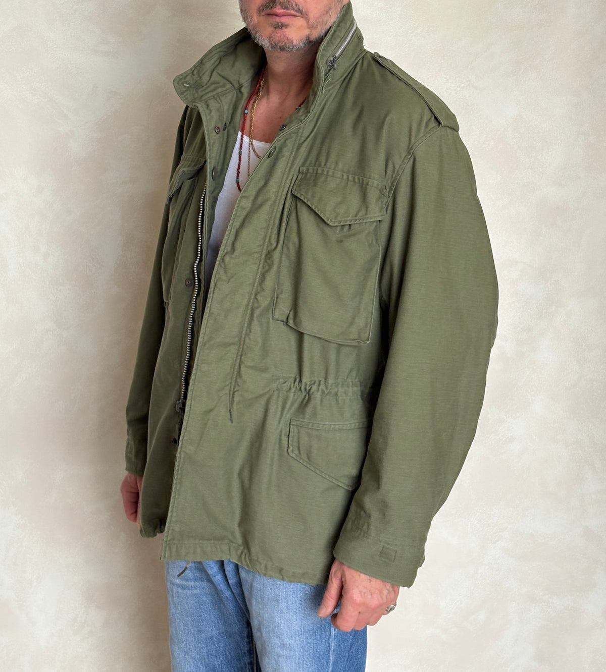 Size Med Reg. Authentic 1970 M-65 US Army Field Jacket | OG-107 Military Issue-AJ357 Studio