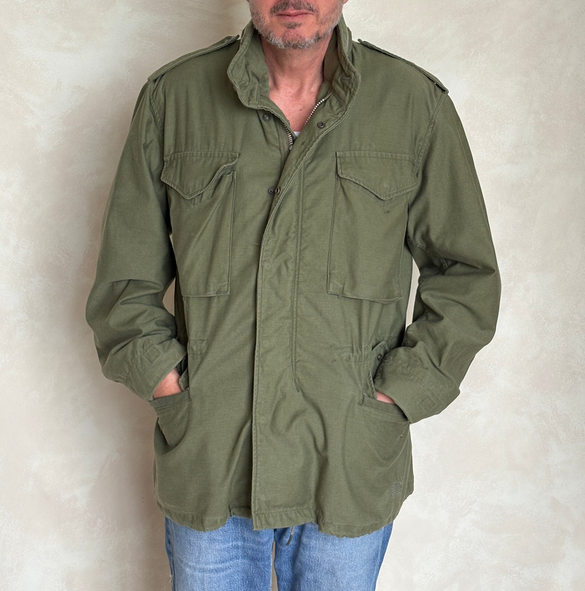 Size Med Reg. Authentic 1970 M-65 US Army Field Jacket | OG-107 Military Issue-AJ357 Studio