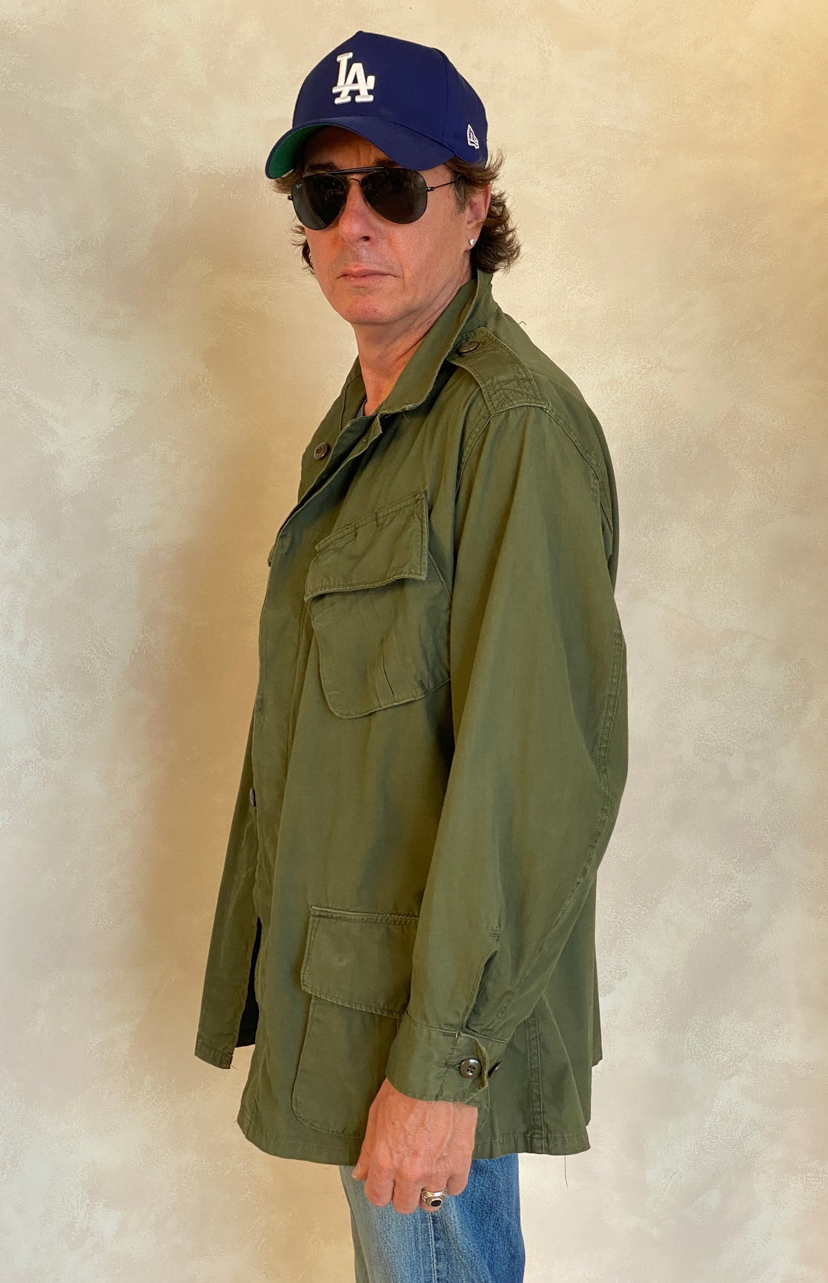 Med reg. Authentic 1966 2nd Pattern US Army Vintage tropical Vietnam jungle jacket.-AJ357 Studio