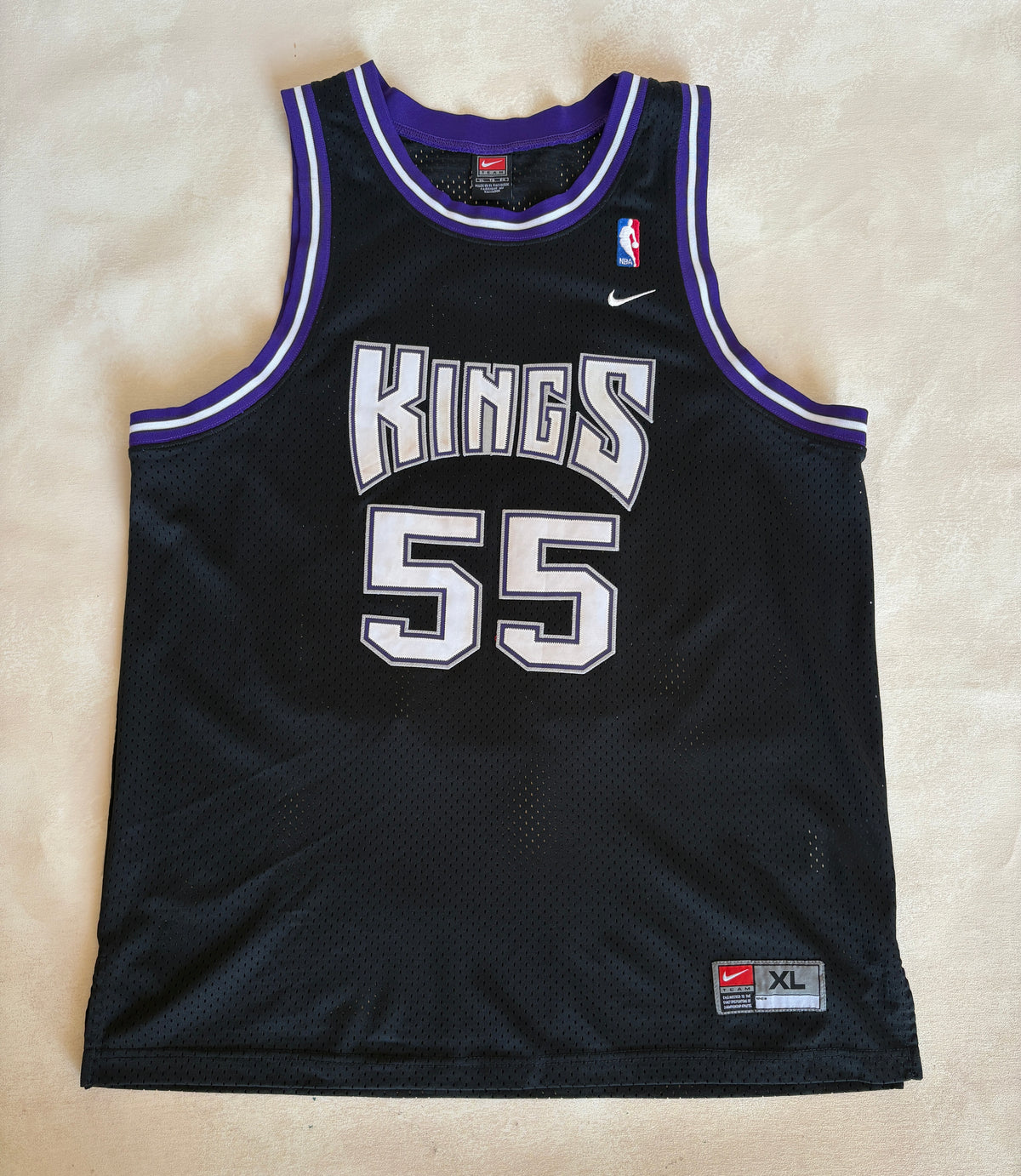 XL. Nike Sacramento Kings Jason Williams No. 55 Black Mesh 2000s NBA Vintage Stitched Logo-AJ357 Studio