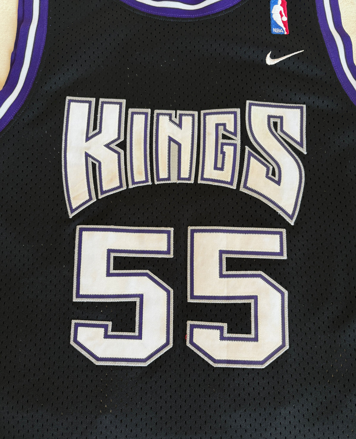XL. Nike Sacramento Kings Jason Williams No. 55 Black Mesh 2000s NBA Vintage Stitched Logo