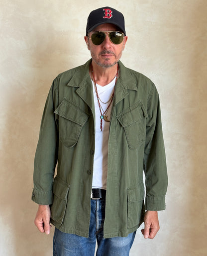 Med Reg. Authentic 1968 U.S. Army OG-107 Jungle Jacket – Vintage Military-AJ357 Studio