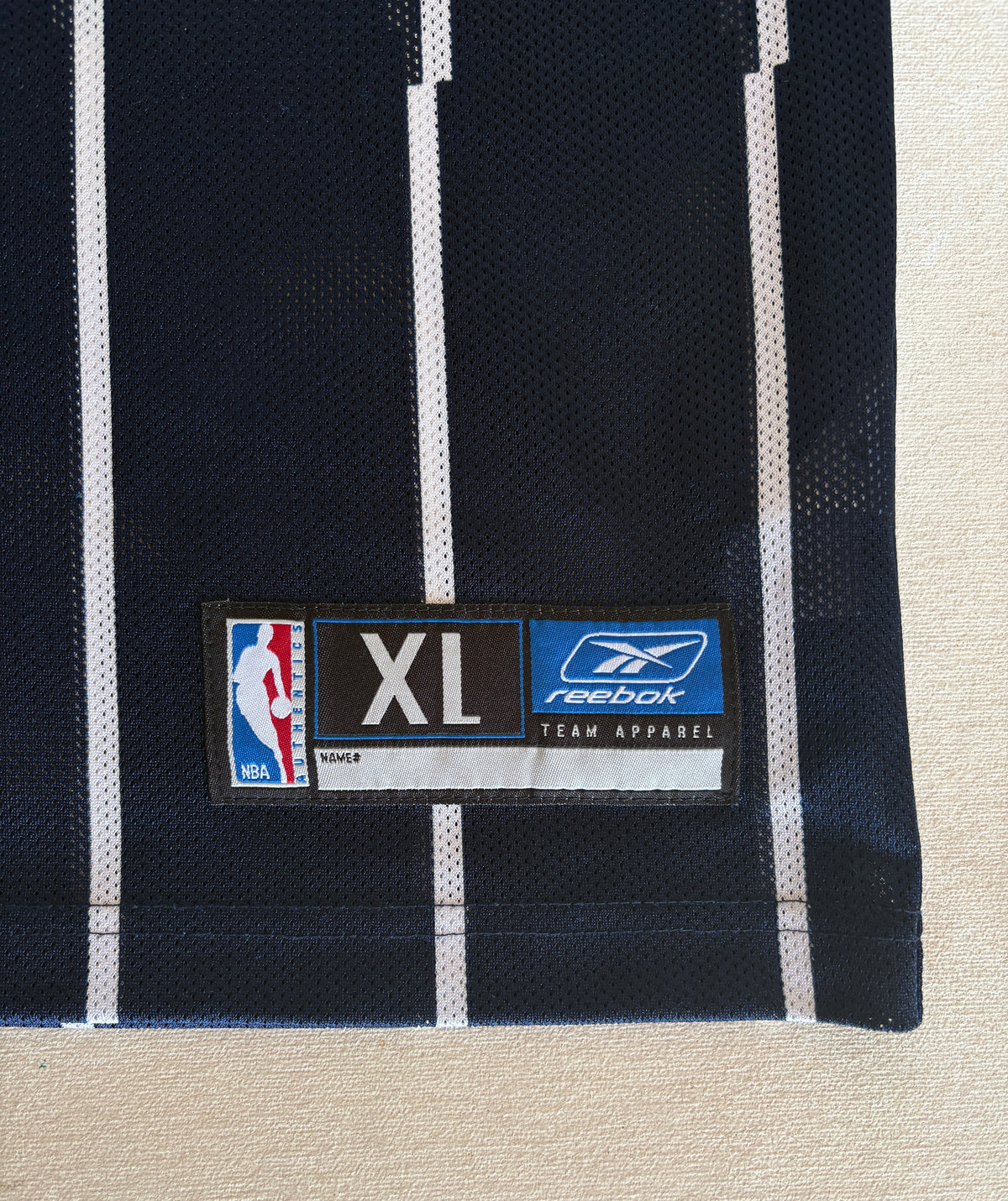 Reebok Houston Rockets Yao Ming No. 11 Jersey Size XL Navy Pinstripe Mesh 2000s NBA Vintage