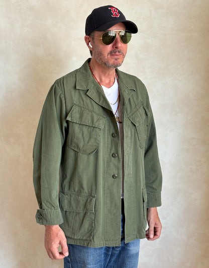 Med Reg. Authentic 1968 U.S. Army OG-107 Jungle Jacket – Vintage Military-AJ357 Studio