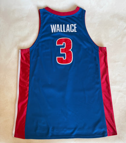 Nike Detroit Pistons Ben Wallace No. 3 Jersey Size 56/3XL Blue Dri-Fit 2000s NBA Vintage