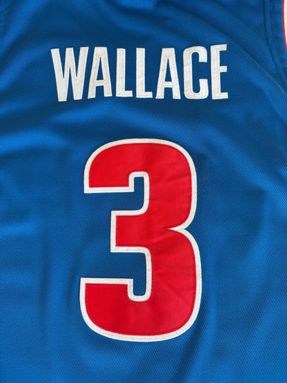 Nike Detroit Pistons Ben Wallace No. 3 Jersey Size 56/3XL Blue Dri-Fit 2000s NBA Vintage