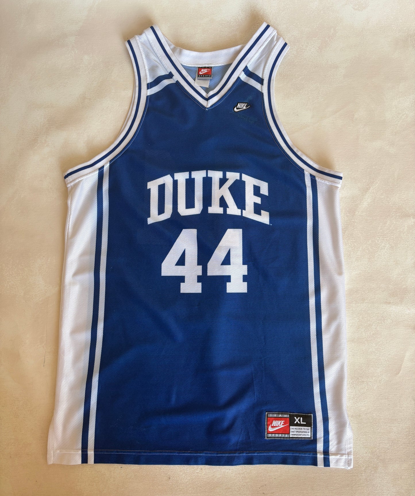 Nike Duke Blue Devils No. 44 Basketball Jersey Size XL Blue Mesh 90s Vintage NCAA College