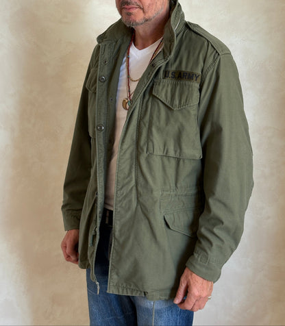 Small Long. Authentic Alpha Industries 1969 US Army M-65 Field Jacket – OG-107 – Vintage Military Issue-AJ357 Studio