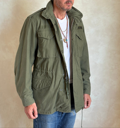 Small Long. Authentic Alpha Industries 1969 US Army M-65 Field Jacket – OG-107 – Vintage Military Issue-AJ357 Studio