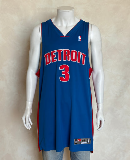 Nike Detroit Pistons Ben Wallace No. 3 Jersey Size 56/3XL Blue Dri-Fit 2000s NBA Vintage