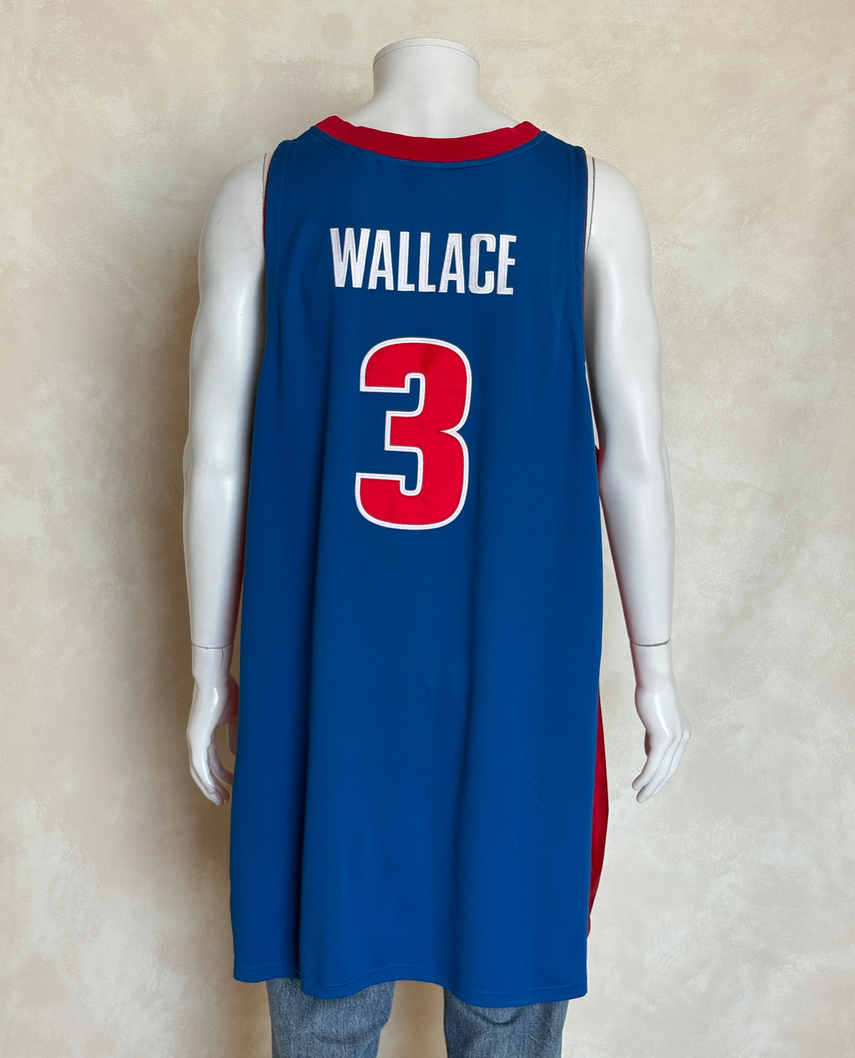 Nike Detroit Pistons Ben Wallace No. 3 Jersey Size 56/3XL Blue Dri-Fit 2000s NBA Vintage