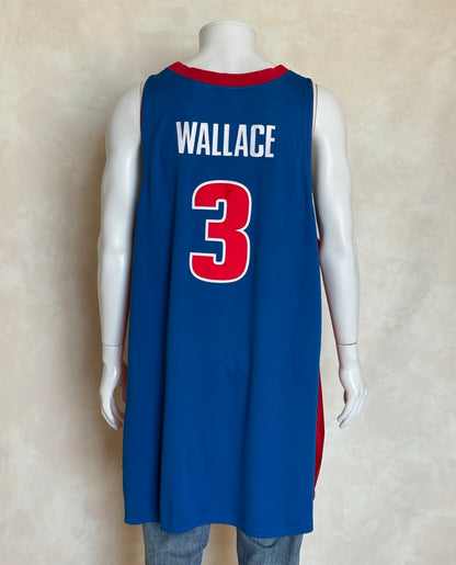 Nike Detroit Pistons Ben Wallace No. 3 Jersey Size 56/3XL Blue Dri-Fit 2000s NBA Vintage