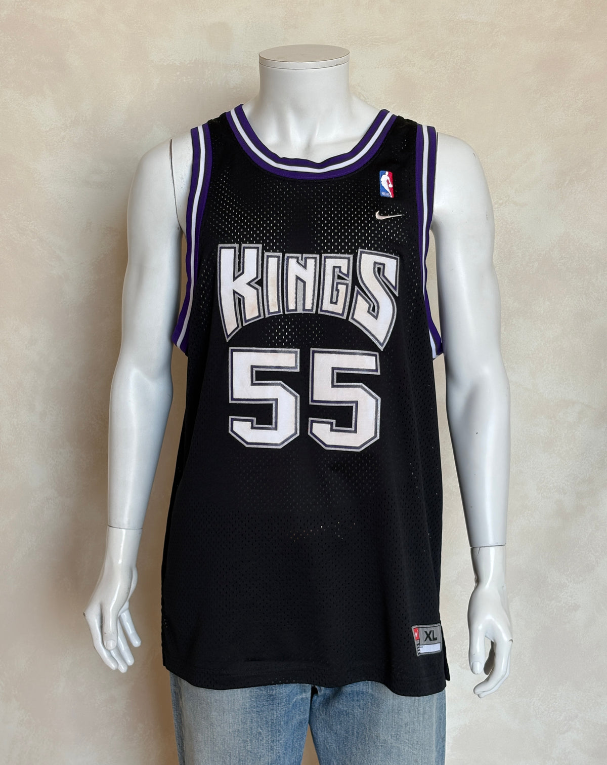XL. Nike Sacramento Kings Jason Williams No. 55 Black Mesh 2000s NBA Vintage Stitched Logo