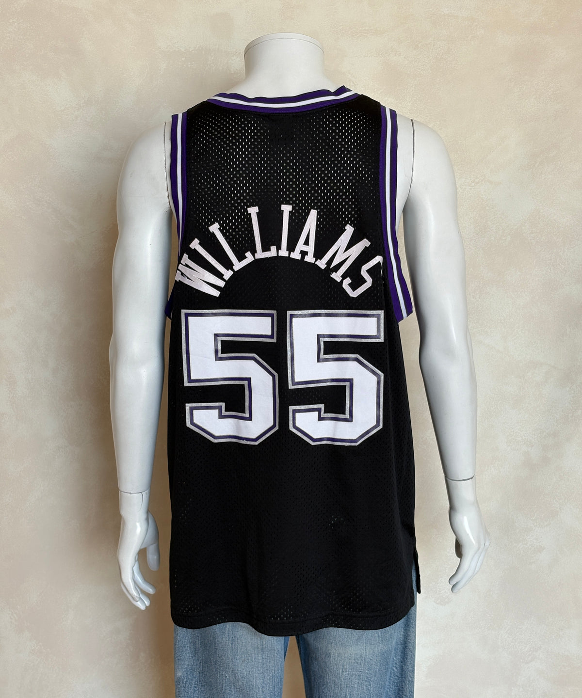 XL. Nike Sacramento Kings Jason Williams No. 55 Black Mesh 2000s NBA Vintage Stitched Logo