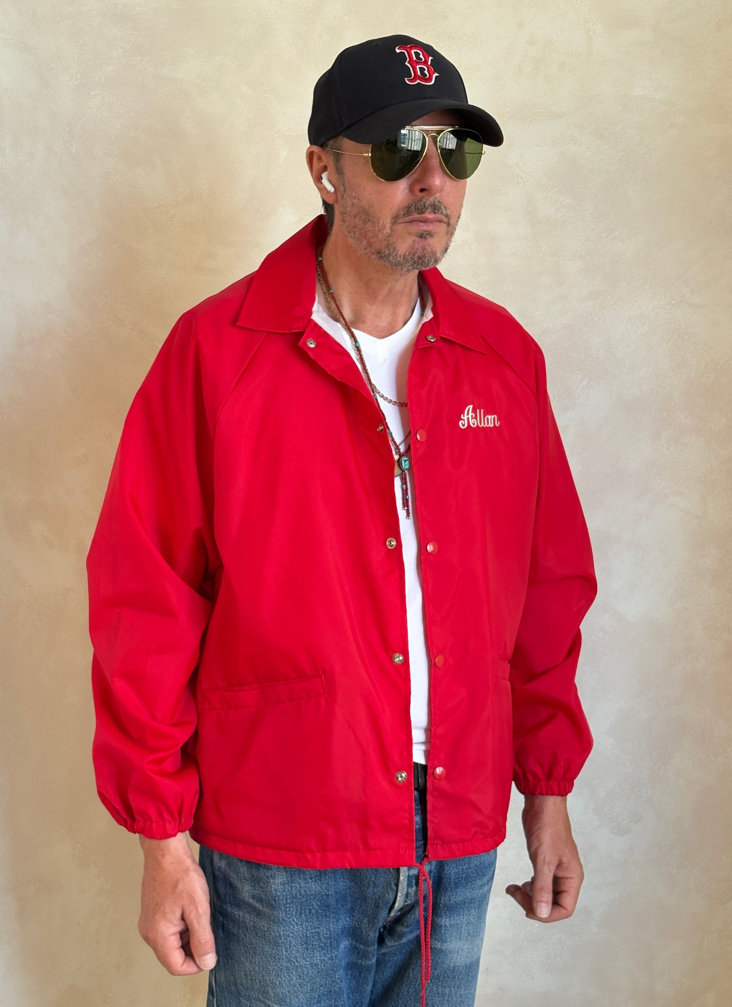 Size Large. Vintage 80s windbreaker made in USA - USA Vintage Bcn