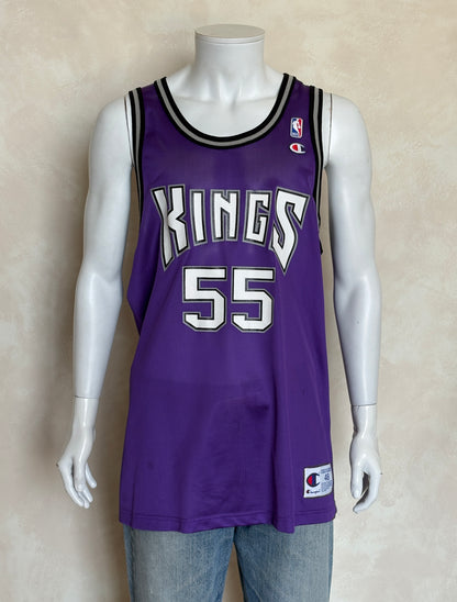 Champion Sacramento Kings Jason Williams No. 55 Jersey Size 48 Purple Mesh NBA 90s