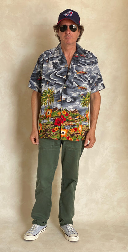 Size M. Vintage 90s Hawaiian cotton shirt-AJ357 Studio