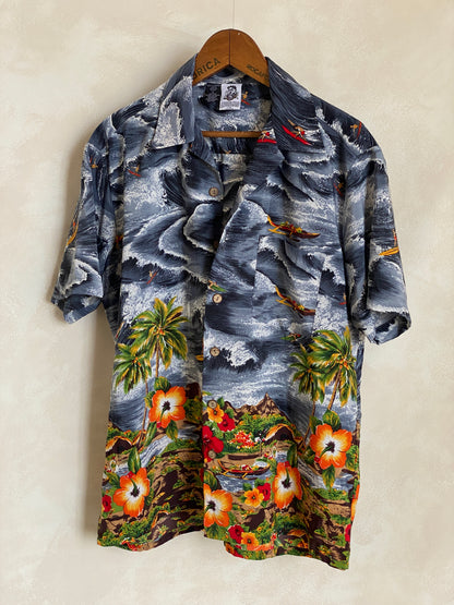 Size M. Vintage 90s Hawaiian cotton shirt-AJ357 Studio