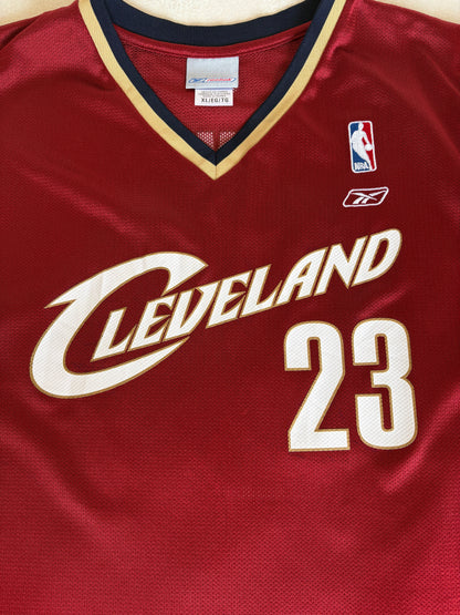 Reebok Cleveland Cavaliers LeBron James No. 23 Jersey Size XL Wine Mesh NBA 2000s