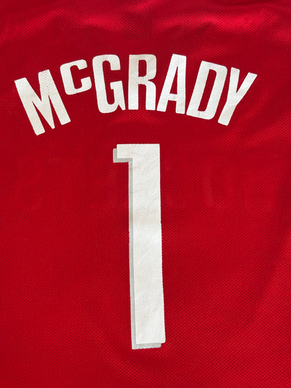 Adidas Houston Rockets Tracy McGrady No. 1 Jersey Size L Red Mesh NBA 2000s