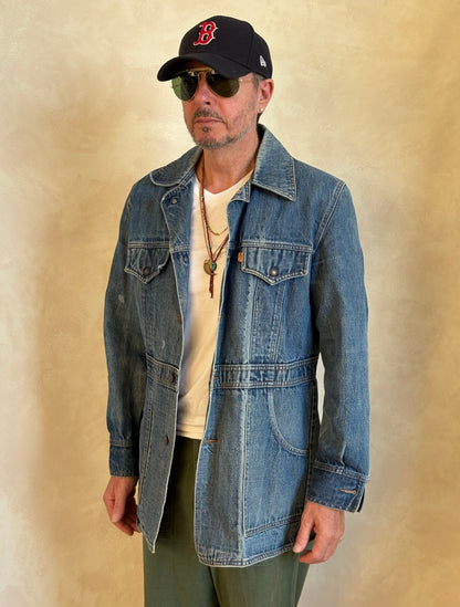 Size Large . Vintage 70s long Levis jacket Made in USA.-AJ357 Studio