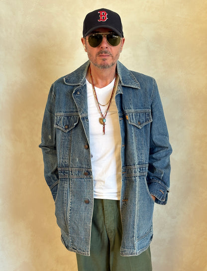 Size Large . Vintage 70s long Levis jacket Made in USA.-AJ357 Studio