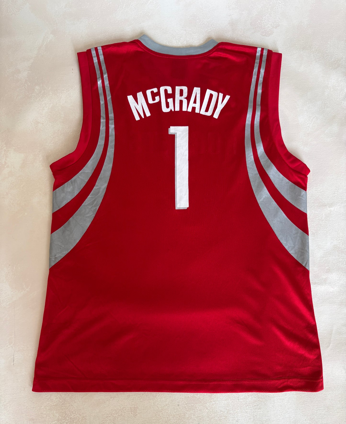 Adidas Houston Rockets Tracy McGrady No. 1 Jersey Size L Red Mesh NBA 2000s