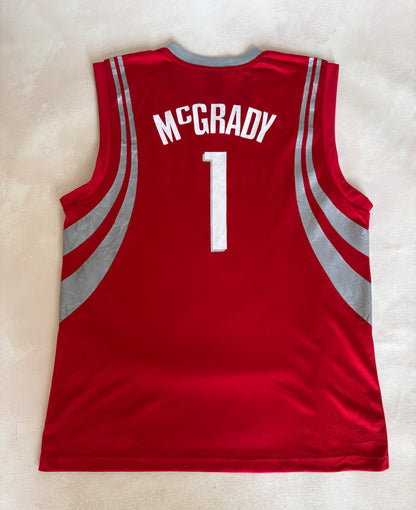 Adidas Houston Rockets Tracy McGrady No. 1 Jersey Size L Red Mesh NBA 2000s