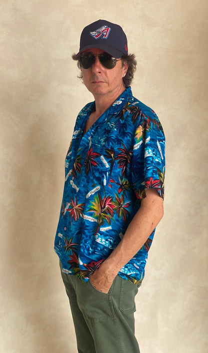 Size XL. Vintage 80s Hawaiian shirt-AJ357 Studio