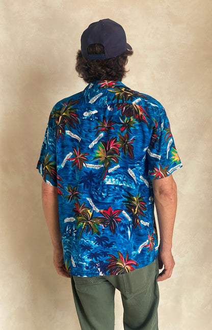 Size XL. Vintage 80s Hawaiian shirt-AJ357 Studio