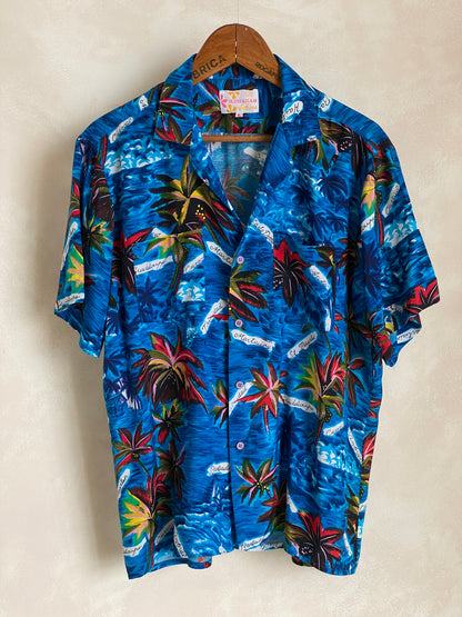 Size XL. Vintage 80s Hawaiian shirt-AJ357 Studio