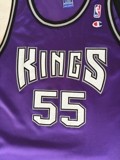 Champion Sacramento Kings Jason Williams No. 55 Jersey Size 48 Purple Mesh NBA 90s