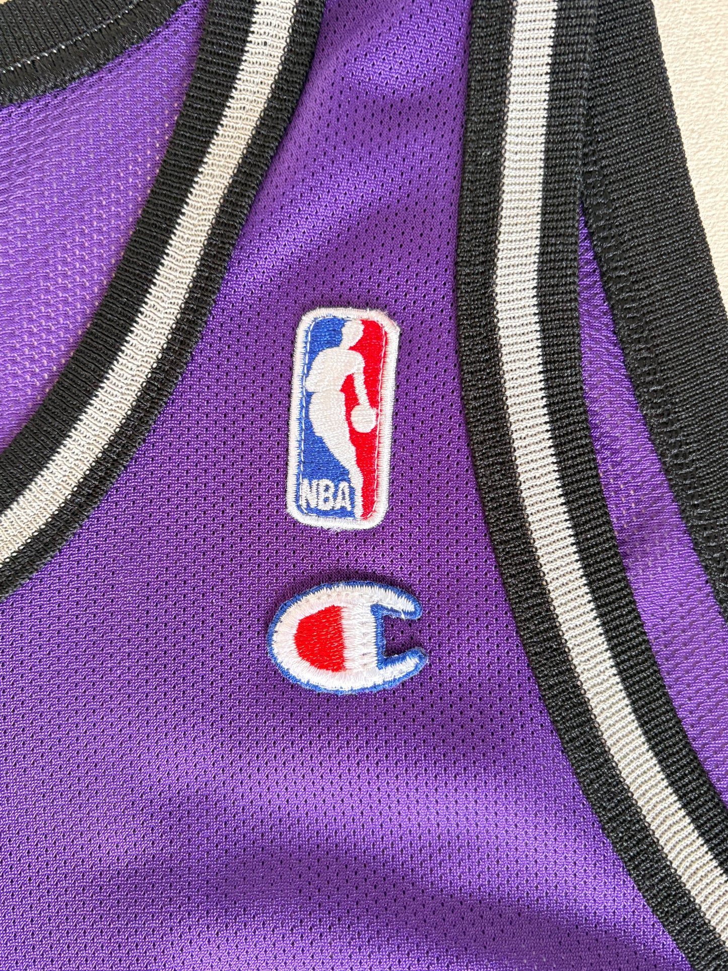 Champion Sacramento Kings Jason Williams No. 55 Jersey Size 48 Purple Mesh NBA 90s
