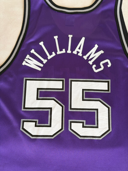 Champion Sacramento Kings Jason Williams No. 55 Jersey Size 48 Purple Mesh NBA 90s