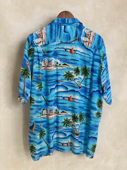 Size XL. Vintage 80s Hawaiian shirt-AJ357 Studio