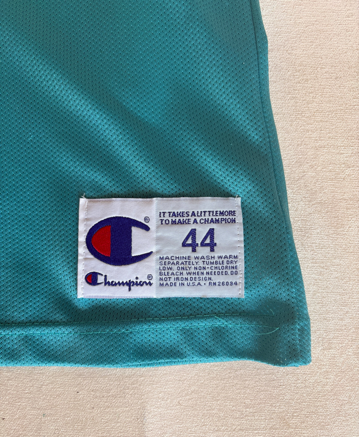 Champion Vancouver Grizzlies Bryant Reeves No. 50 Jersey Size 44 Teal Mesh NBA 90s