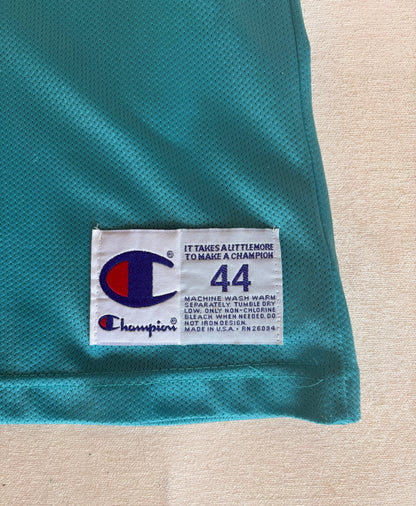 Champion Vancouver Grizzlies Bryant Reeves No. 50 Jersey Size 44 Teal Mesh NBA 90s