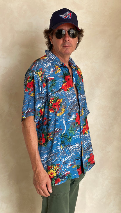 Size Large. Vintage 90s Hawaiian shirt-AJ357 Studio