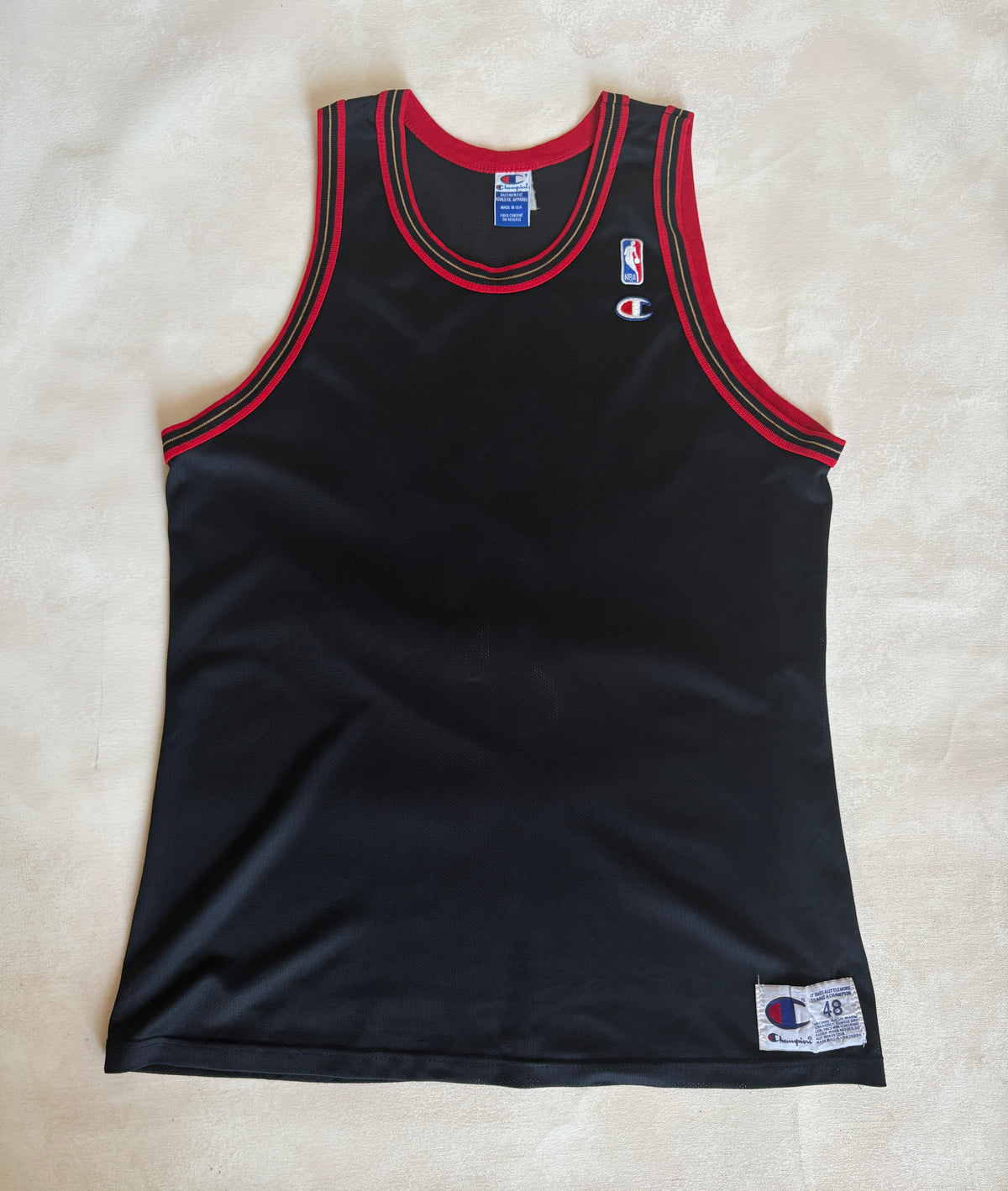 Champion Philadelphia 76ers Allen Iverson No. 3 Jersey Size 48 Black Mesh NBA 90s