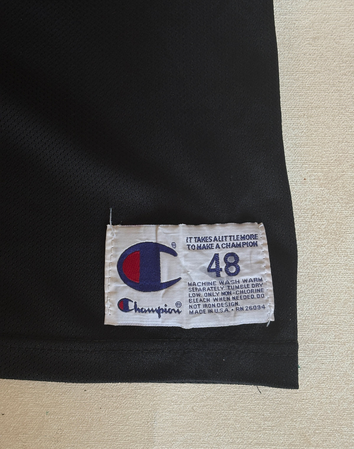 Champion Philadelphia 76ers Allen Iverson No. 3 Jersey Size 48 Black Mesh NBA 90s