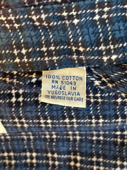Size Med. Vintage 80s Dickies Flannel Plaid Shirt – Retro Grunge Workwear-AJ357 Studio